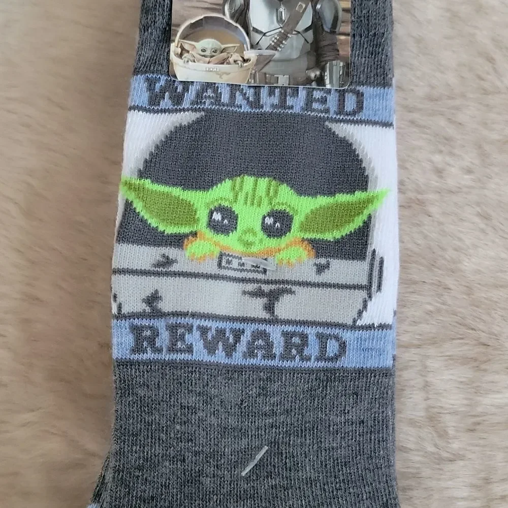 DISNEY STAR WARS BABY YODA MEN'S 2-PACK CREW SOCKS, NEW IN PACKAGE